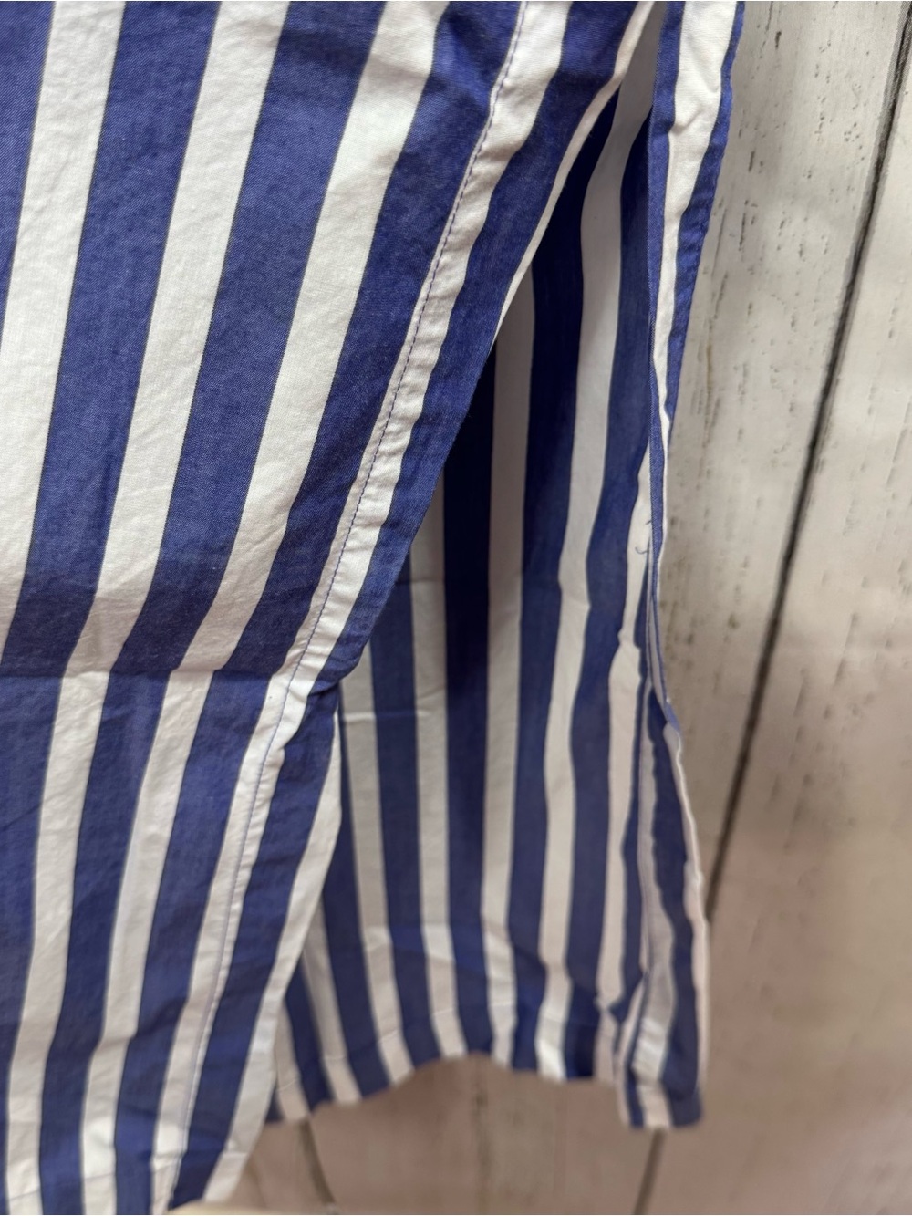 J.Crew Blue White Stripe Cotton Poplin Maxi Dress Belted Coastal Preppy Nautical - Picture 9 of 16